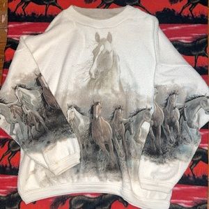 Artisans Horse Print Sweater